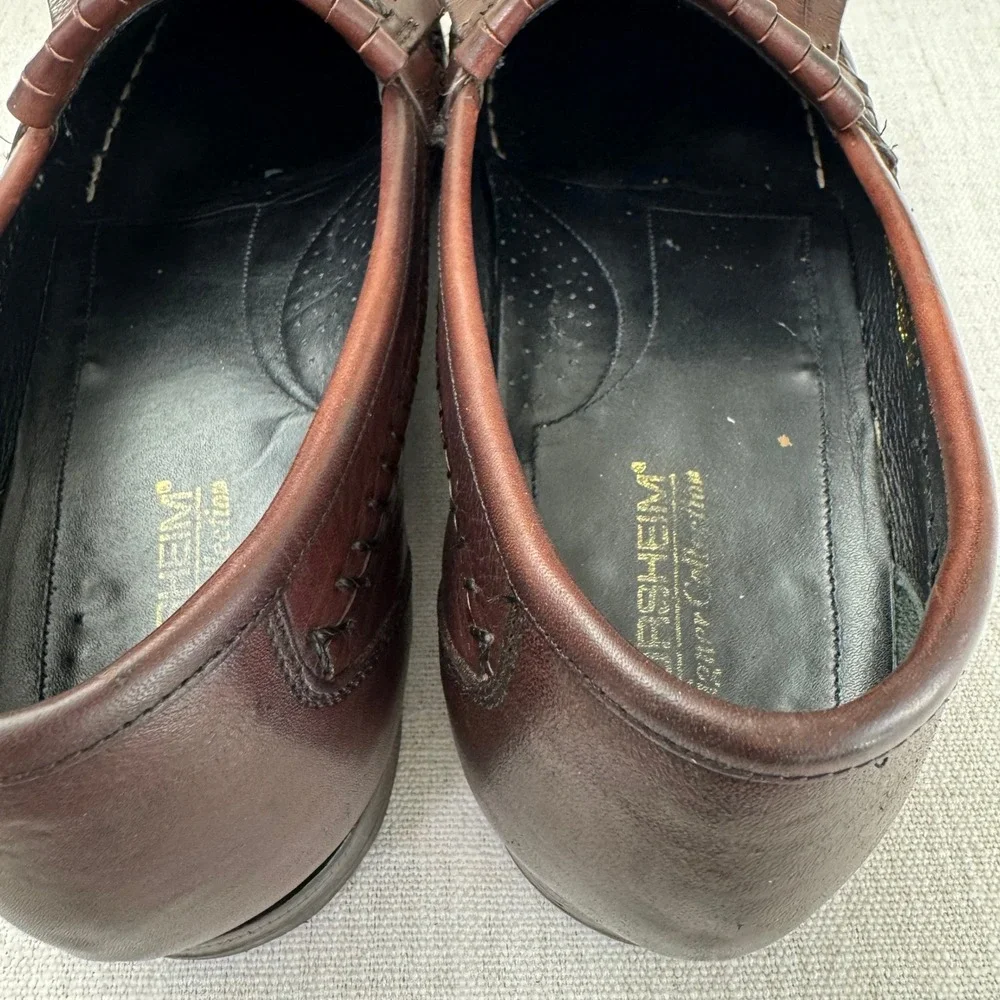 Florsheim Designer Collection Torino Woven Tassel Kiltie Loafers Wine 10.5 D USA